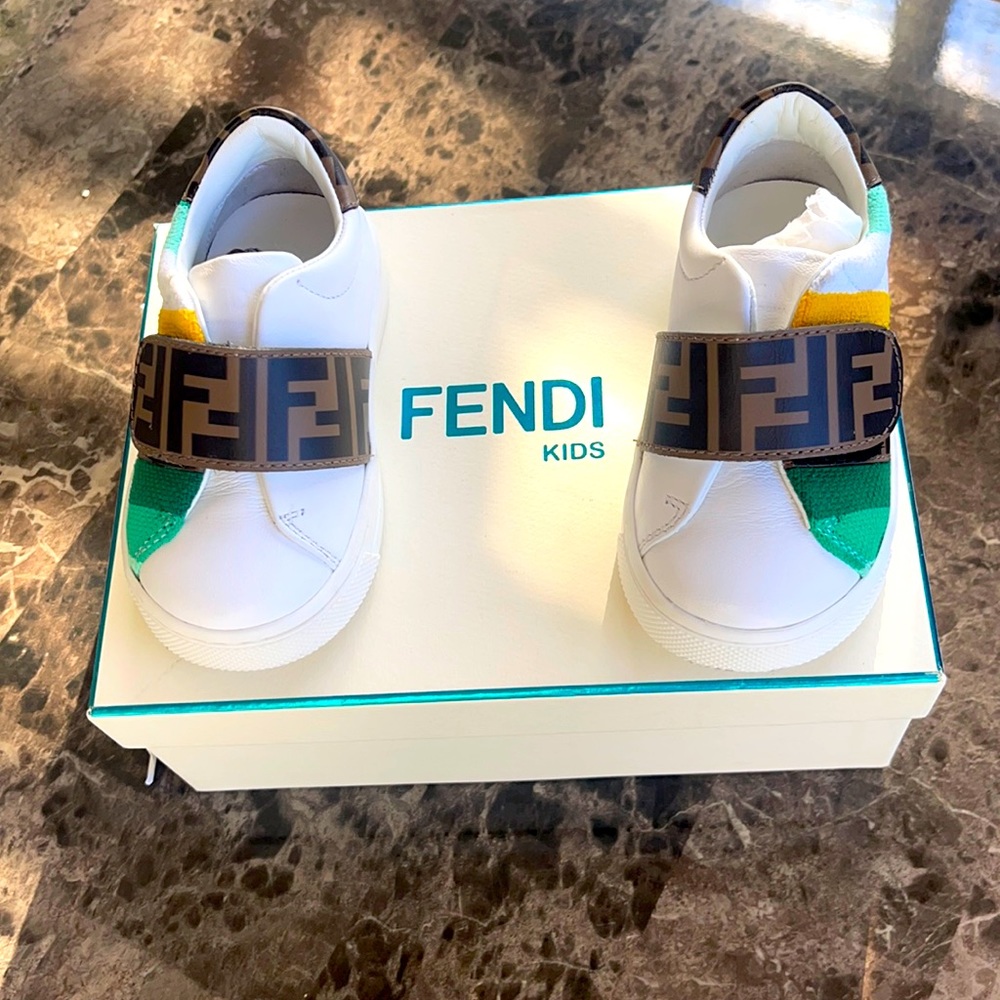 FENDI KIDS - unisex monogram touch strap sneakers